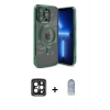 MARSİLYAN™- iPhone 15 Pro Max Kılıf Nova Işık Özel Seri - Siyah Joko Magic 5D Cam + PVD Metal Kamera Lens - SH