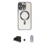 MARSİLYAN™- iPhone 15 Pro Max Kılıf Nova Işık Özel Seri - Siyah Joko Magic 5D Cam + Raze Metal Kamera Lens - SH
