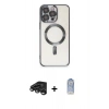 MARSİLYAN™- iPhone 15 Pro Max Kılıf Nova Işık Özel Seri - Siyah Joko Magic 5D Cam + Raze Metal Kamera Lens - TMGI