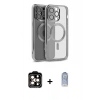 MARSİLYAN™- iPhone 15 Pro Max Kılıf Nova Işık Özel Seri - Siyah Joko Magic 5D Cam + PVD Metal Kamera Lens - TU