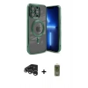 MARSİLYAN™- iPhone 15 Pro Max Kılıf Nova Işık Özel Seri - Siyah Joko Magic 5D Hayalet Cam + Raze Metal Kamera Lens - GS