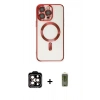 MARSİLYAN™- iPhone 15 Pro Max Kılıf Nova Işık Özel Seri - Siyah Joko Magic 5D Hayalet Cam + PVD Metal Kamera Lens - TU