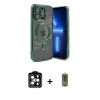 MARSİLYAN™- iPhone 15 Pro Max Kılıf Nova Işık Özel Seri - Siyah Joko Magic 5D Hayalet Cam + PVD Metal Kamera Lens - TU