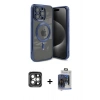 MARSİLYAN™- iPhone 15 Pro Max Kılıf Nova Işık Özel Seri - Siyah Vanessa Magic Cam + PVD Metal Kamera Lens - GI