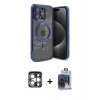 MARSİLYAN™- iPhone 15 Pro Max Kılıf Nova Işık Özel Seri - Siyah Vanessa Magic Cam + PVD Metal Kamera Lens - GS