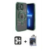MARSİLYAN™- iPhone 15 Pro Max Kılıf Nova Işık Özel Seri - Siyah Vanessa Magic Cam + PVD Metal Kamera Lens - GS