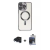 MARSİLYAN™- iPhone 15 Pro Max Kılıf Nova Işık Özel Seri - Siyah Vanessa Magic Cam + Raze Metal Kamera Lens - LT