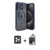 MARSİLYAN™- iPhone 15 Pro Max Kılıf Nova Işık Özel Seri - Siyah Vanessa Magic Cam + PVD Metal Kamera Lens - SH