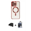 MARSİLYAN™- iPhone 15 Pro Max Kılıf Nova Işık Özel Seri - Siyah Vanessa Magic Cam + Raze Metal Kamera Lens - SH