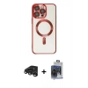 MARSİLYAN™- iPhone 15 Pro Max Kılıf Nova Işık Özel Seri - Siyah Vanessa Magic Cam + Raze Metal Kamera Lens - TMGI