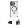 MARSİLYAN™- iPhone 15 Pro Max Kılıf Nova Işık Özel Seri - Siyah Vanessa Magic Cam + Raze Metal Kamera Lens - TMGI