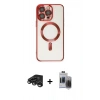 MARSİLYAN™- iPhone 15 Pro Max Kılıf Nova Işık Özel Seri - Siyah Vanessa Magic Hayalet Cam + Raze Metal Kamera Lens - TMGI