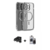 MARSİLYAN™- iPhone 15 Pro Max Kılıf Nova Işık Özel Seri - Siyah Vanessa Magic Hayalet Cam + Raze Metal Kamera Lens - GS