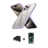 MARSİLYAN™- iPhone 15 Pro Max Kılıf Nova Işık Serisi - Siyah 360 Mat Full Body Arka Koruyucu + Raze Metal Kamera Lens - TMGI