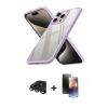MARSİLYAN™- iPhone 15 Pro Max Kılıf Nova Işık Serisi - Siyah 3D Antistatik Mat Seramik Nano Ekran Koruyucu + Raze Metal Kamera Lens - TMGI