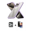 MARSİLYAN™- iPhone 15 Pro Max Kılıf Nova Işık Serisi - Siyah 3D Antistatik Mat Seramik Nano Ekran Koruyucu + PVD Metal Kamera Lens - LT