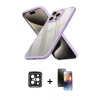 MARSİLYAN™- iPhone 15 Pro Max Kılıf Nova Işık Serisi - Siyah 3D Antistatik Mat Seramik Nano Ekran Koruyucu + Siyah PVD Metal Kamera Lens