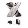 MARSİLYAN™- iPhone 15 Pro Max Kılıf Nova Işık Serisi - Siyah 3D Antistatik Mat Seramik Nano Ekran Koruyucu + Raze Metal Kamera Lens - LT