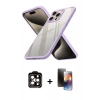 MARSİLYAN™- iPhone 15 Pro Max Kılıf Nova Işık Serisi - Siyah 3D Antistatik Mat Seramik Nano Ekran Koruyucu + PVD Metal Kamera Lens - TU