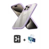 MARSİLYAN™- iPhone 15 Pro Max Kılıf Nova Işık Serisi - Siyah 3D Antistatik Seramik Nano Ekran Koruyucu + PVD Metal Kamera Lens - SH