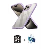 MARSİLYAN™- iPhone 15 Pro Max Kılıf Nova Işık Serisi - Siyah 3D Antistatik Seramik Nano Ekran Koruyucu + PVD Metal Kamera Lens - TU