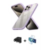 MARSİLYAN™- iPhone 15 Pro Max Kılıf Nova Işık Serisi - Siyah 3D Antistatik Seramik Nano Ekran Koruyucu + Raze Metal Kamera Lens - SH