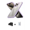 MARSİLYAN™- iPhone 15 Pro Max Kılıf Nova Işık Serisi - Siyah Bilvis 0.18mm Plus Cam Ekran Koruyucu + Raze Metal Kamera Lens - TMGI