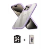 MARSİLYAN™- iPhone 15 Pro Max Kılıf Nova Işık Serisi - Siyah Bilvis 3D Cam Ekran Koruyucu + PVD Metal Kamera Lens - TU