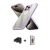 MARSİLYAN™- iPhone 15 Pro Max Kılıf Nova Işık Serisi - Siyah Bilvis 3D Cam Ekran Koruyucu + Raze Metal Kamera Lens - TMGI