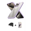 MARSİLYAN™- iPhone 15 Pro Max Kılıf Nova Işık Serisi - Siyah Bilvis 3D Mat Cam Ekran Koruyucu + Raze Metal Kamera Lens - GS