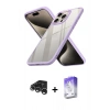 MARSİLYAN™- iPhone 15 Pro Max Kılıf Nova Işık Serisi - Siyah Bilvis 5in1 3D Magic Cam Ekran Koruyucu + Raze Metal Kamera Lens - GS