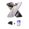 MARSİLYAN™- iPhone 15 Pro Max Kılıf Nova Işık Serisi - Siyah Bilvis 5in1 3D Magic Cam Ekran Koruyucu + Raze Metal Kamera Lens - LT