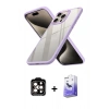 MARSİLYAN™- iPhone 15 Pro Max Kılıf Nova Işık Serisi - Siyah Bilvis 5in1 5D Magic Hayalet Cam Ekran Koruyucu + PVD Metal Kamera Lens - TU