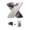 MARSİLYAN™- iPhone 15 Pro Max Kılıf Nova Işık Serisi - Siyah Bilvis Hayalet Cam Ekran Koruyucu + Raze Metal Kamera Lens - GS