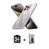 MARSİLYAN™- iPhone 15 Pro Max Kılıf Nova Işık Serisi - Siyah Bilvis Hayalet Cam Ekran Koruyucu + PVD Metal Kamera Lens - TU