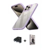 MARSİLYAN™- iPhone 15 Pro Max Kılıf Nova Işık Serisi - Siyah Bilvis Hayalet Cam Ekran Koruyucu + Raze Metal Kamera Lens - LT
