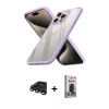 MARSİLYAN™- iPhone 15 Pro Max Kılıf Nova Işık Serisi - Siyah Bilvis Hayalet Cam Ekran Koruyucu + Raze Metal Kamera Lens - TMGI