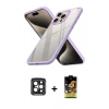 MARSİLYAN™- iPhone 15 Pro Max Kılıf Nova Işık Serisi - Siyah Buffer Cam Ekran Koruyucu + PVD Metal Kamera Lens - SH