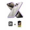 MARSİLYAN™- iPhone 15 Pro Max Kılıf Nova Işık Serisi - Siyah Buffer Cam Ekran Koruyucu + PVD Metal Kamera Lens - GI