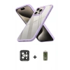 MARSİLYAN™- iPhone 15 Pro Max Kılıf Nova Işık Serisi - Siyah Joko Magic 5D Hayalet Cam + PVD Metal Kamera Lens - GI