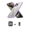 MARSİLYAN™- iPhone 15 Pro Max Kılıf Nova Işık Serisi - Siyah Joko Magic 5D Hayalet Cam + Siyah PVD Metal Kamera Lens