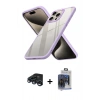 MARSİLYAN™- iPhone 15 Pro Max Kılıf Nova Işık Serisi - Siyah Vanessa Magic Cam + Lacivert Raze Metal Kamera Lens