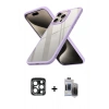 MARSİLYAN™- iPhone 15 Pro Max Kılıf Nova Işık Serisi - Siyah Vanessa Magic Hayalet Cam + PVD Metal Kamera Lens - LT