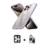 MARSİLYAN™- iPhone 15 Pro Max Kılıf Nova Işık Serisi - Siyah Vanessa Magic Hayalet Cam + PVD Metal Kamera Lens - GS