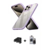 MARSİLYAN™- iPhone 15 Pro Max Kılıf Nova Işık Serisi - Siyah Vanessa Magic Hayalet Cam + Raze Metal Kamera Lens - TMGI