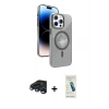 MARSİLYAN™- iPhone 15 Pro Max Kılıf Nova Modern Prime - Şeffaf Pasifik Cam Ekran Koruyucu + Raze Metal Kamera Lens - LT