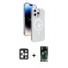 MARSİLYAN™- iPhone 15 Pro Max Kılıf Nova Modern Prime - Siyah 360 Mat Full Body Arka Koruyucu + PVD Metal Kamera Lens - LT