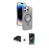 MARSİLYAN™- iPhone 15 Pro Max Kılıf Nova Modern Prime - Siyah 360 Mat Full Body Arka Koruyucu + Raze Metal Kamera Lens - GS