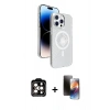 MARSİLYAN™- iPhone 15 Pro Max Kılıf Nova Modern Prime - Siyah 3D Antistatik Mat Seramik Nano Ekran Koruyucu + PVD Metal Kamera Lens - TU