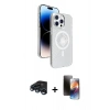 MARSİLYAN™- iPhone 15 Pro Max Kılıf Nova Modern Prime - Siyah 3D Antistatik Mat Seramik Nano Ekran Koruyucu + Raze Metal Kamera Lens - LT